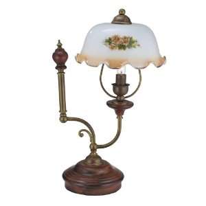    21.5H Victorian Antique Rose Accent Lamp