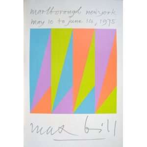  Abstract pastel Shapes 1975 Serigraph by Max` Bill. size 
