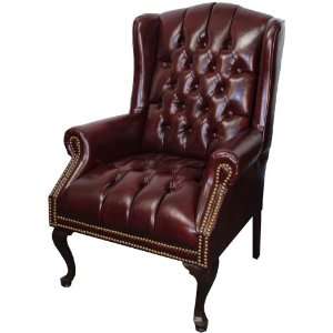   Creek Traditional Wingback Side Chair in Oxblood