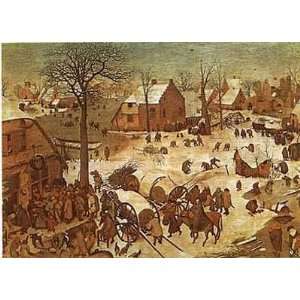 Numbering At Bethlehem by Pieter Brueghel the Elder 25.00X18.25. Art 