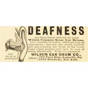   Vintage Ad Deafness Wilson Ear Drum Hearing Aid   Original Print Ad