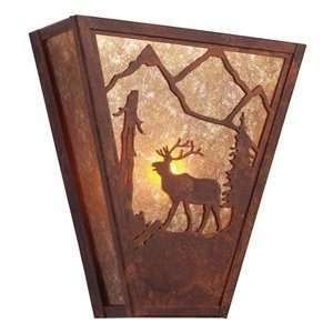   Wapiti Elk Vegas Sconce from Steel Partners Lighting