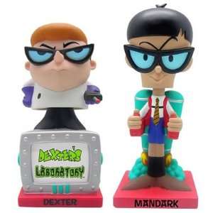  Dexters Laboratory Dexter and Mandark Bobble Head Set 