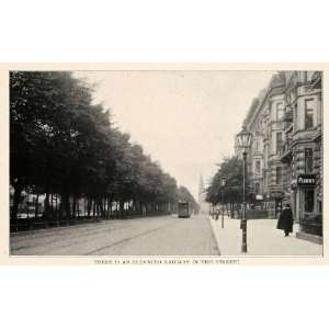 1910 Print Hochbahn Berlin Bulow Strasse Lamppost Avenue Tram Electric 