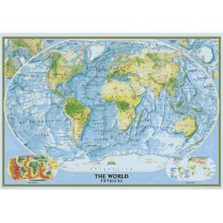 National Geographic World Physical Map  Industrial 