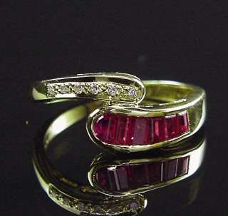 GLAMOROUS ESTATE 18K LEVIAN DIAMOND & RED RUBY RING  