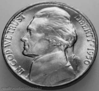 Jefferson Nickel 1950 D Uncirculated BU  