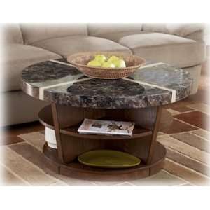  Lacey Medium Brown Round Cocktail Table Furniture & Decor