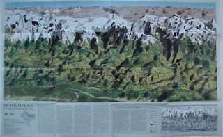 Topo Map MOUNT EVEREST Nepal China Himalayas Tibet Sagarmatha 