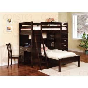   Depoe Bay Workstation Twin/Twin Bunk Bed in Cappuccino