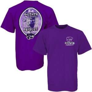 Kansas State Wildcats Purple 2008 Football Schedule Graphic T shirt 