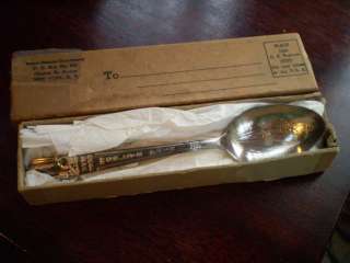 NEW IN BOX 1939 WORLDS FAIR TEXTILE BUILDING SPOON  