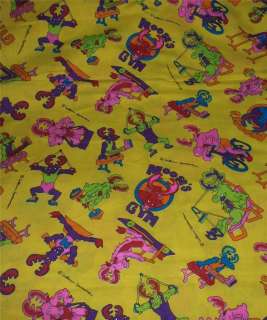   Sportswear Mooses Gym Cotton Fabric w/Colorful Moose Working Out 1 Yd