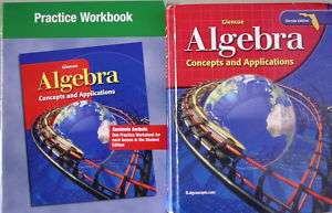 Glencoe Algebra Con & Apps Textbook & Workbook Lot  