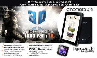 4GBK Innovatek InnoPad i 10.1 Tablet PC 1.5Ghz 2160p HDMI Capacitive 