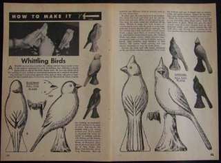 Bird Carving BLUEBIRD CARDINAL HowTo PLANS Whittling  
