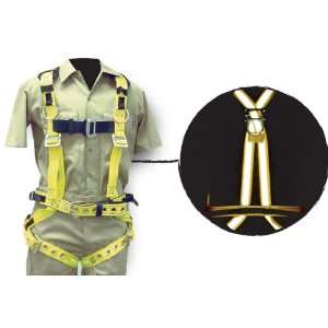 Full Body Harness Miners w/Heavy Duty Belt, Reflective Strips, Radio 