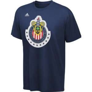 Club Deportivo Guadalajara   Chivas Navy adidas Soccer Logo T Shirt
