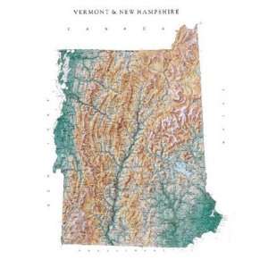   Maps & Images Vermont and New Hampshire Wall Map 