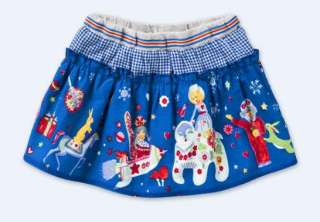 NWT Oilily Girls Sanne Blue Russian Print Skirt sz 110 5  