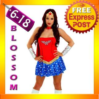   Wonder Woman Super Hero Fancy Dress Halloween Superhero Costume  