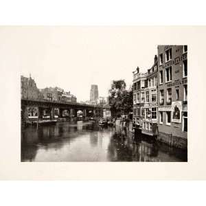  1904 Photogravure Rotterdam Netherlands Canal Bridge 