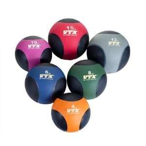  VTX 12 lbs. Rubber Medicine Ball   Grey (GMB 012) Sports 
