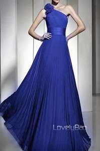   Ruched Chiffon Flower Women Party Ball Prom Gown Casual Evening Dress