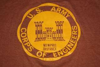 vtg 70s US ARMY CORPS OF ENGINEERS shirt MEMPHIS  
