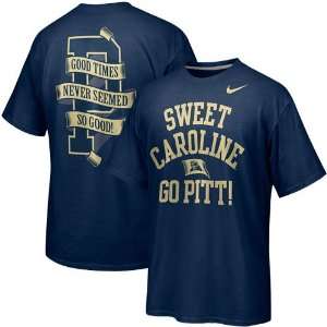  Pittsburgh Panthers Sweet Caroline Fan T Shirt   Navy Blue 