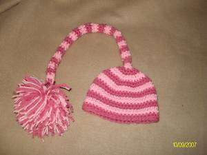 NEW 0 3 month baby ELF hat pink on pink photo prop ♥  