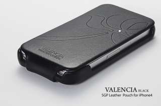 SGP iPhone 4 4S Leather Case Valencia Black  