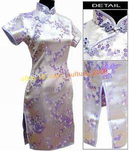 China Mini Cheongsam Evening Dress Purple S 6XL WMD 01  
