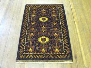 Vintage Handmade Herat Belouche Rug Carpet (4.4 x 2.9)  