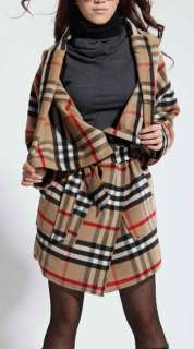 New Womens winter stand collar Lattice wool Coats  