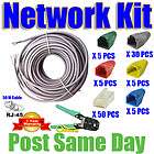 30Meter Network Ethernet Cable + Crimper + Boots Kit UK