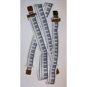  2 Mens White Piano Suspenders. Made in USA Everything 