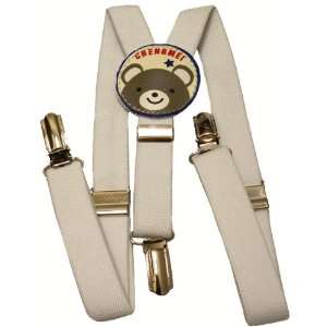  Elastic Childrens Suspenders   White 