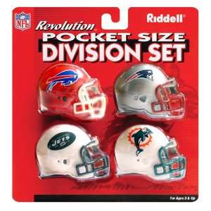 AFC East Division (4pc.) Revolution Style Pocket Pro NFL Helmet Set