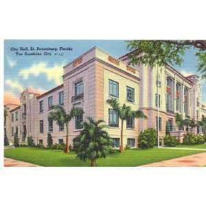   Vintage Postcard City Hall   St. Petersburg Florida 