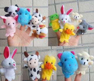 16 Animal People Family Finger Puppets Toy Set Boy Girl  