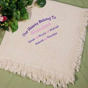  Our Hearts Embroidered Afghan