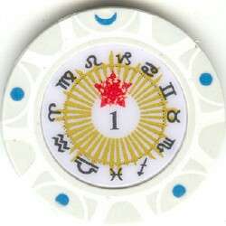 pc 14 gm Constellation ZODIAC poker chip samples #91  