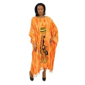  African Pot Lady Kaftan  Orange 