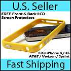 new apple iphone 4 4g 4s yellow bumper ca $ 5 94  free 