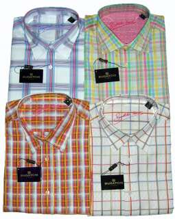   NWT XL 100% Cotton Long Sleeve Mens Dress Shirt Windowpanes  