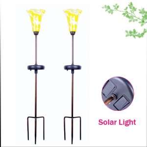 PCS Yellow Flower Design Solar Color Changing LED Lamp Solar 