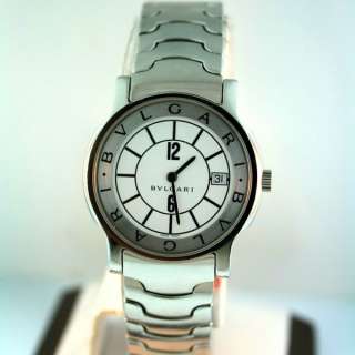 Bvlgari Solotempo ST 35 S Stainless Steel White Dial 35mm Watch 