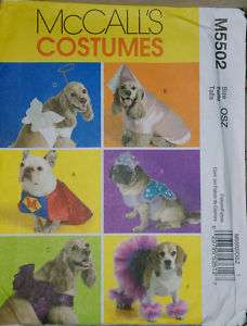 McCalls 5502 Dog Costume Pattern fits 11 26  