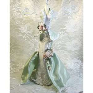   Victorian Design Mannequin Jewelry Holder with Garden Tea Party Dress